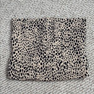 Brandy Melville Black and Cream Animal Print Top